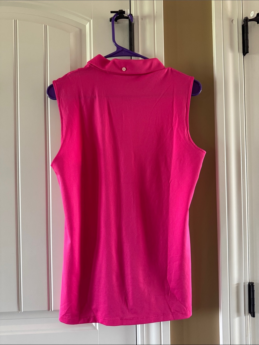 Puma Pink Sleeveless Fitted Polo Top - Picture 4 of 4